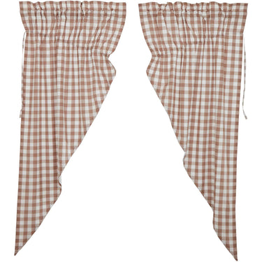 Annie Buffalo Portabella Check Prairie Short Panel Set of 2 63x36x18 VHC Brands - The Fox Decor